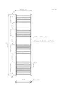 Right Radiators 1800x500 mm Straight Heated Towel Rail Radiator Bathroom Ladder Warmer Anthracite