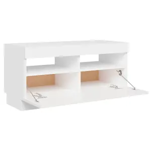 Berkfield TV Cabinet with LED Lights White 80x35x40 cm