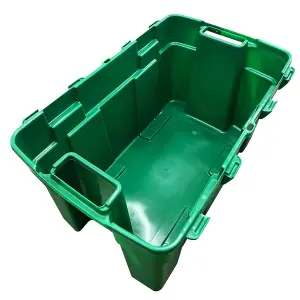 3 x 40 Litre Large Capacity Indoor Outdoor Green Garden Storage Boxes Strong Trunk Complete With Lids