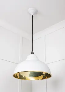 Smooth Brass Harborne Pendant in Flock