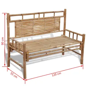 Berkfield Garden Bench 120 cm Bamboo