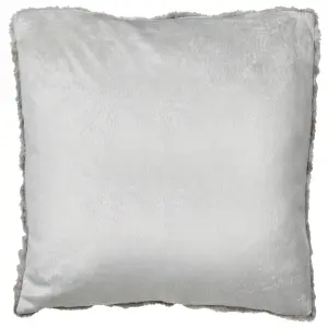 Set of 2 Cushions MACODES Faux Fur 45 x 45 cm Solid Grey