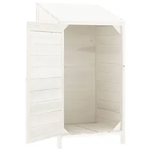 vidaXL Garden Shed White 55x52x112 cm Solid Wood Fir