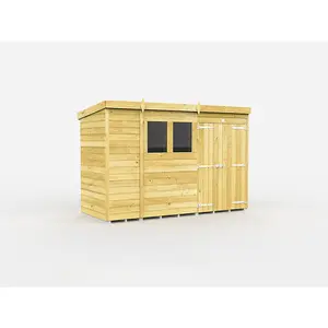 DIY Sheds 10x4 Pent Shed - Double Door With Windows