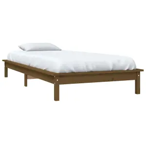 Berkfield Bed Frame Honey Brown 90x190 cm Single Solid Wood Pine