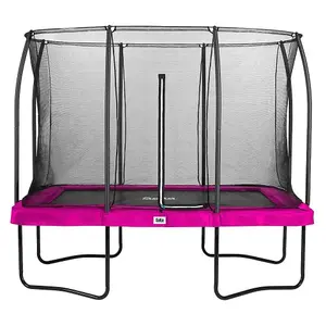 10ft x 7ft Salta Pink Comfort Edition Rectangular Trampoline with Enclosure