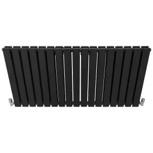 Nes Home 1158 X 600mm Double Flat Panel Matte black Designer Radiator