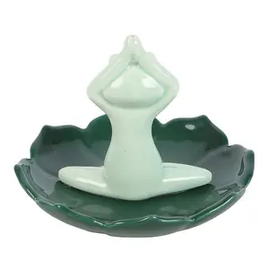 Something Different Yoga Frog Incense Holder Green (One Size)