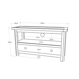 Padua Lacquered 1 Drawer TV Cabinet Brass Cup Handle