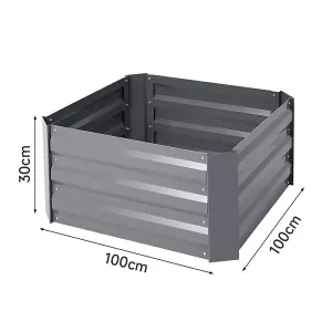 Galvanized Silver Grey Square Metal Raised Bed Galvanized Raised Planter Box Outdoor Raised Garden Bed Kit