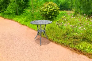 Centurion Supports POSITANO Grey Garden and Patio Cast Aluminium Bistro Table