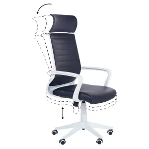 Office Chair Faux Leather Black LEADER