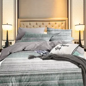 Neel Blue Double Printed Duvet Cover & 2 Matching Pillow Cases - Green