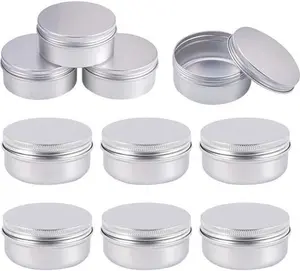 10 PCS 50Ml Aluminum Tin Jars,Balm Containers Travel Jars Containers Cosmetics Containers Pots Empty Cosmetic Containers With Screw Cap Lid For DIY