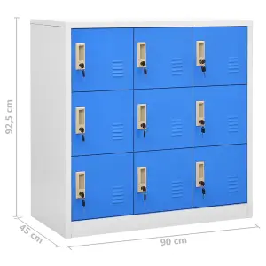 Berkfield Locker Cabinets 5 pcs Light Grey and Blue 90x45x92.5 cm Steel