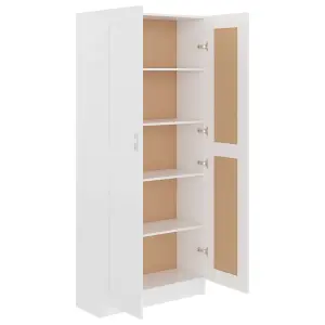 Berkfield Book Cabinet White 82.5x30.5x185.5 cm Engineered Wood