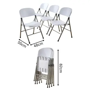 Home Source Folding Chair Set of 4 White