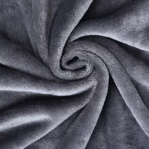 EHC Luxury Super Soft Snugly Solid Flannel Fleece Throw Bed Blankets, Grey 150cm x 200cm