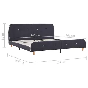 Berkfield Bed Frame Dark Grey Fabric 150x200 cm 5FT King Size