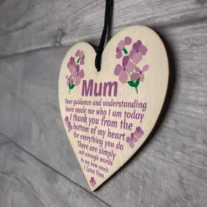 Red Ocean Mothers Day Birthday Gifts For Mum Wood Heart Mum Gifts From Daughter Son Keepsake Plaque