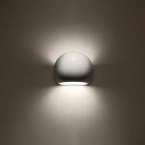 Globe Ceramic White 1 Light Classic Wall Light