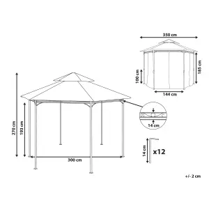 Beliani Mediterranean Gazebo Beige PORTEL