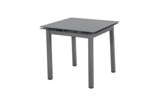 Modernique Grey Tempered Glass Extending Dining Table Extends 80 to 130 cm