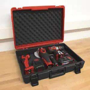 Einhell Power Tool Carry Case Durable With Inside Foam Splash Proof Design Up To 30Kg Weight E-Box M55/40