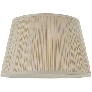 14" Elegant Round Tapered Drum Lamp Shade Oyster Gathered Pleated Silk Cover