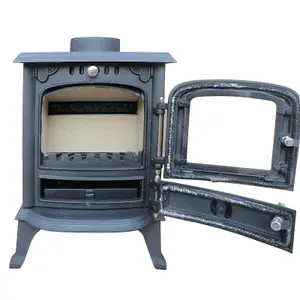 HEATSURE Cast Iron Woodburning Multifuel Stove Fireplace Heat Warm Indoor 4.5KW