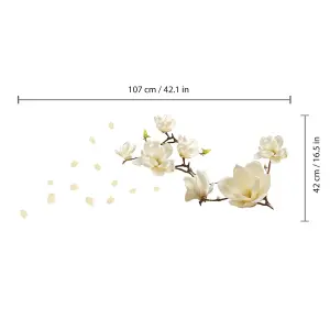 Walplus White Magnolia Flowerkids Sticker PVC