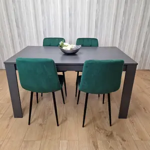 Dining Table In With 4 Green Velvet Chairs Kitchen Dining Table for 4 Dining Room Dining Set