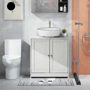 Pedestal Sink Storage Cabinet with 2 Doors Under Sink Cabinet - 60cm x 30cm x 60cm