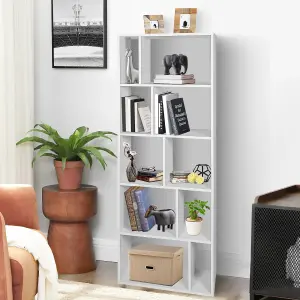 Costway 5-Tier Wooden Bookcase 166cm Tall Bookshelf Freestanding Display Shelf Storage Rack