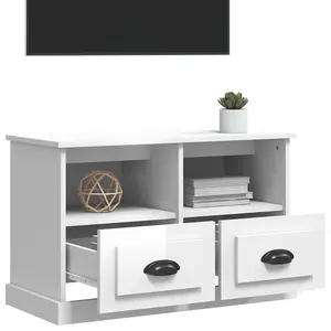 Berkfield TV Cabinet High Gloss White 80x35x50 cm Engineered Wood