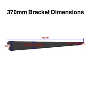 EAI Twin Slot Brackets 370mm Black Pack of 2 - Genuine 32mm Twin Slot Ajustable Wall Shelving