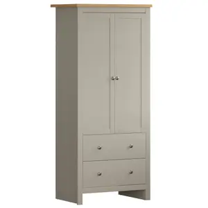 Vida Designs Arlington Grey 2 Door 2 Drawer Wardrobe (H)1875mm (W)840mm (D)495mm