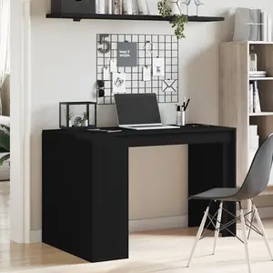 Berkfield Office Desk Black 123.5x73.5x75 cm Engineered Wood