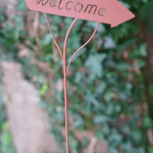 Robin Welcome Christmas Sign Outdoor Garden Xmas Stake