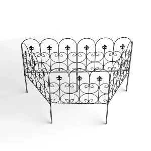 5 Panels Metal Garden Edging Fence Yard Borders Decor 61cm W x 81.5cm H