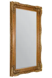 MirrorOutlet Carved Louis Gold Antique Style Dress Mirror 175 x 89