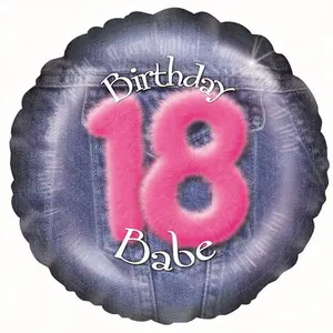 Babe 18th Foil Balloon Blue/Pink (One Size)