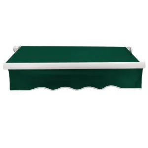 SunDaze 3.5x2.5m Garden Awning Replacement Fabric Top Cover Front Valance Green