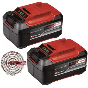 Einhell 18v Power X-Change Starter Kit 2x 5.2Ah Battery + Dual Port Twin Charger