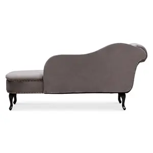 Right Hand Chaise Lounge in Velvet Dark Grey