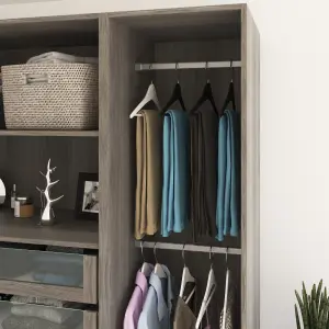 GoodHome Atomia Freestanding Grey oak effect Particle board Wardrobe, clothing & shoes organiser (H)1875mm (W)1500mm (D)580mm