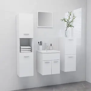 Berkfield Bathroom Furniture Set White Engineered Wood