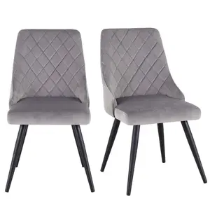 Clocher Upholstered Chair (Set of 2) Grey/Brown/Blue