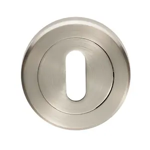 51mm Lock Profile Escutcheon Chamfered Edge Concealed Fix Satin Nickel