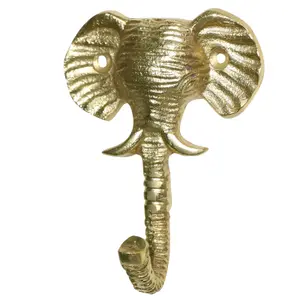 Melody Maison Gold Elephant Head Wall Hook